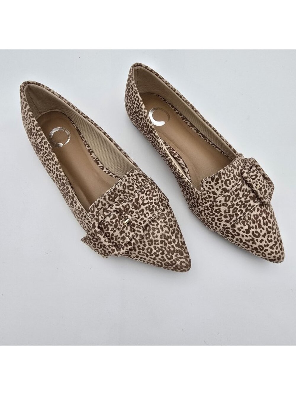 Leopard Print Women’s Pointed Toe Flats Size 6 Brown Textile Pre-Owned